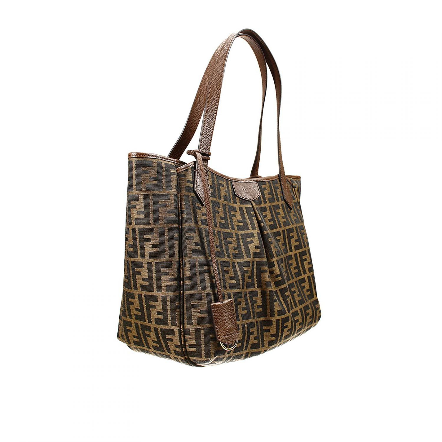 Fendi Handbag Shopping With Zip Zucca Large in Brown | Lyst