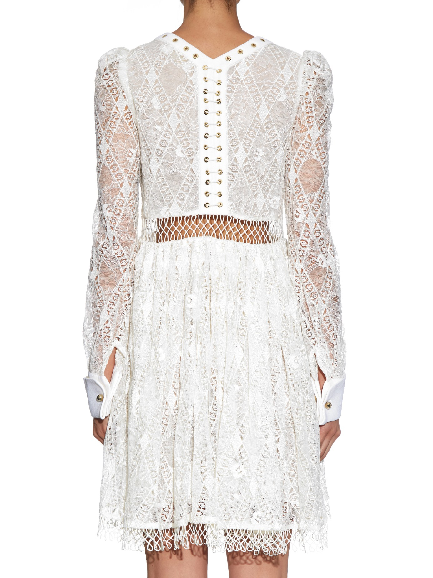 Lyst Zimmermann Esplanade Empire Macramé Lace Dress In White Gallery