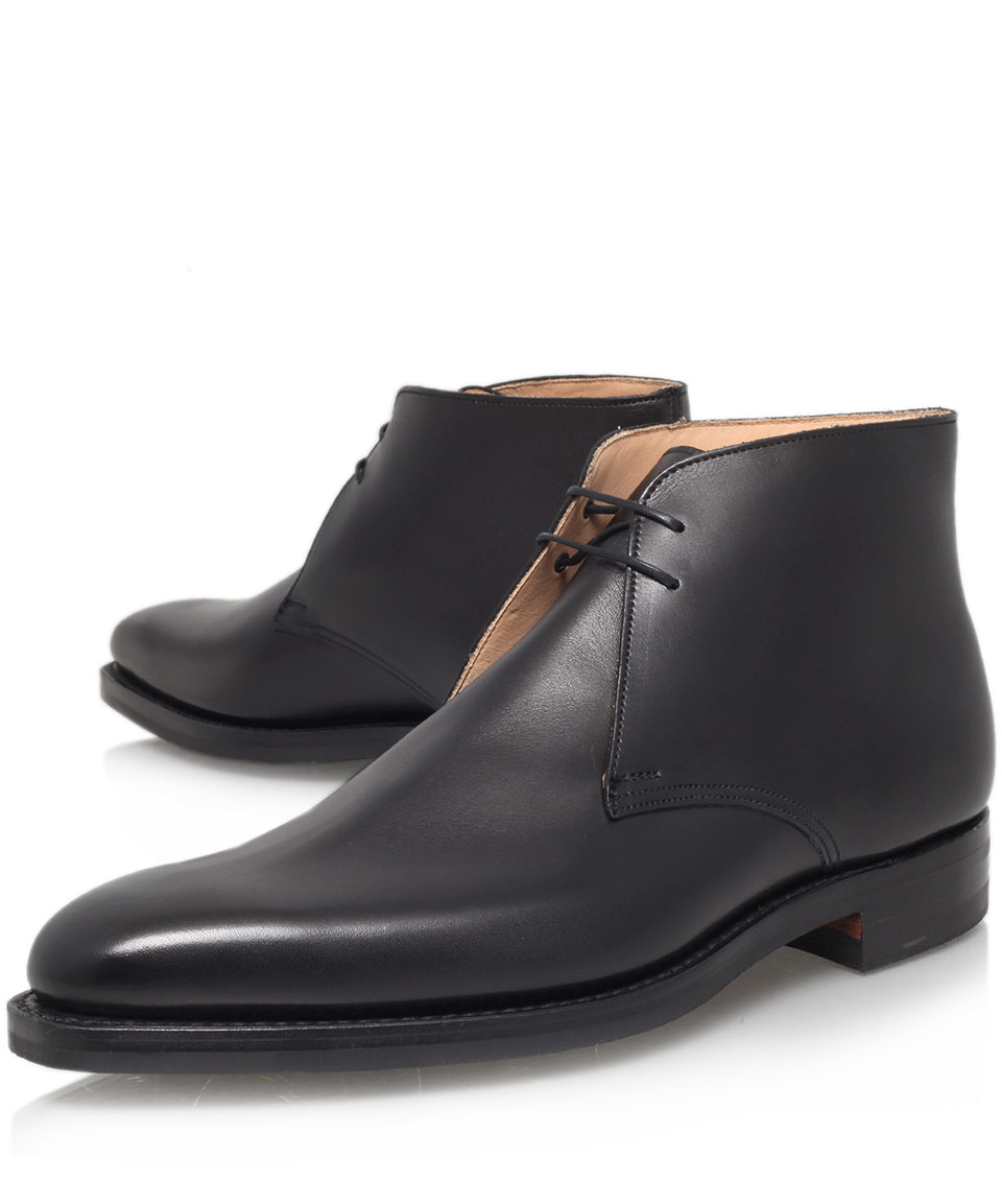 Lyst - Crockett and jones Black Tetbury Chukka Leather Boots in Black ...