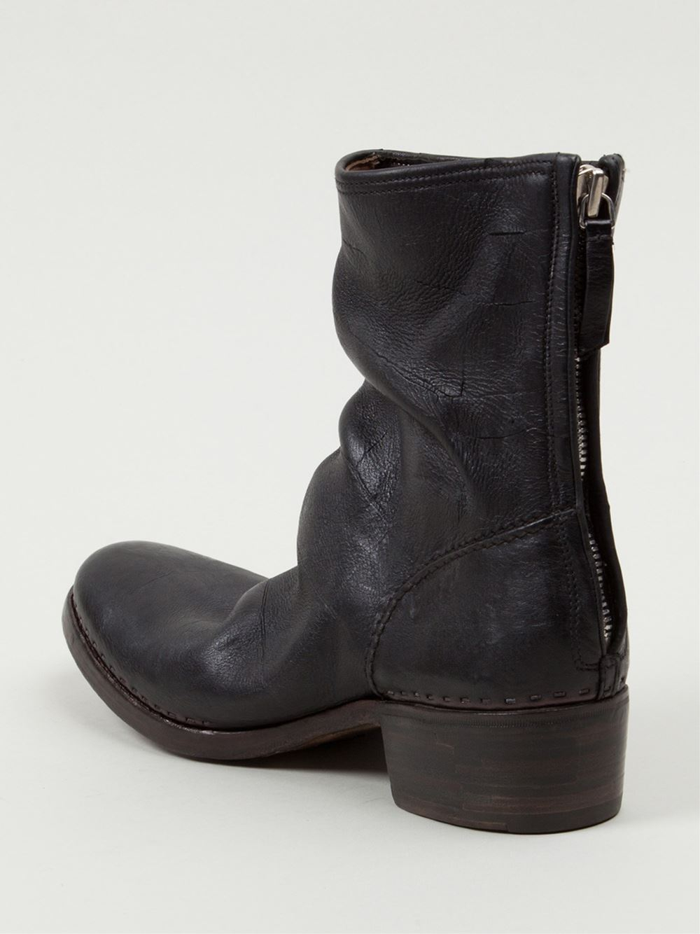 black distressed mens boots