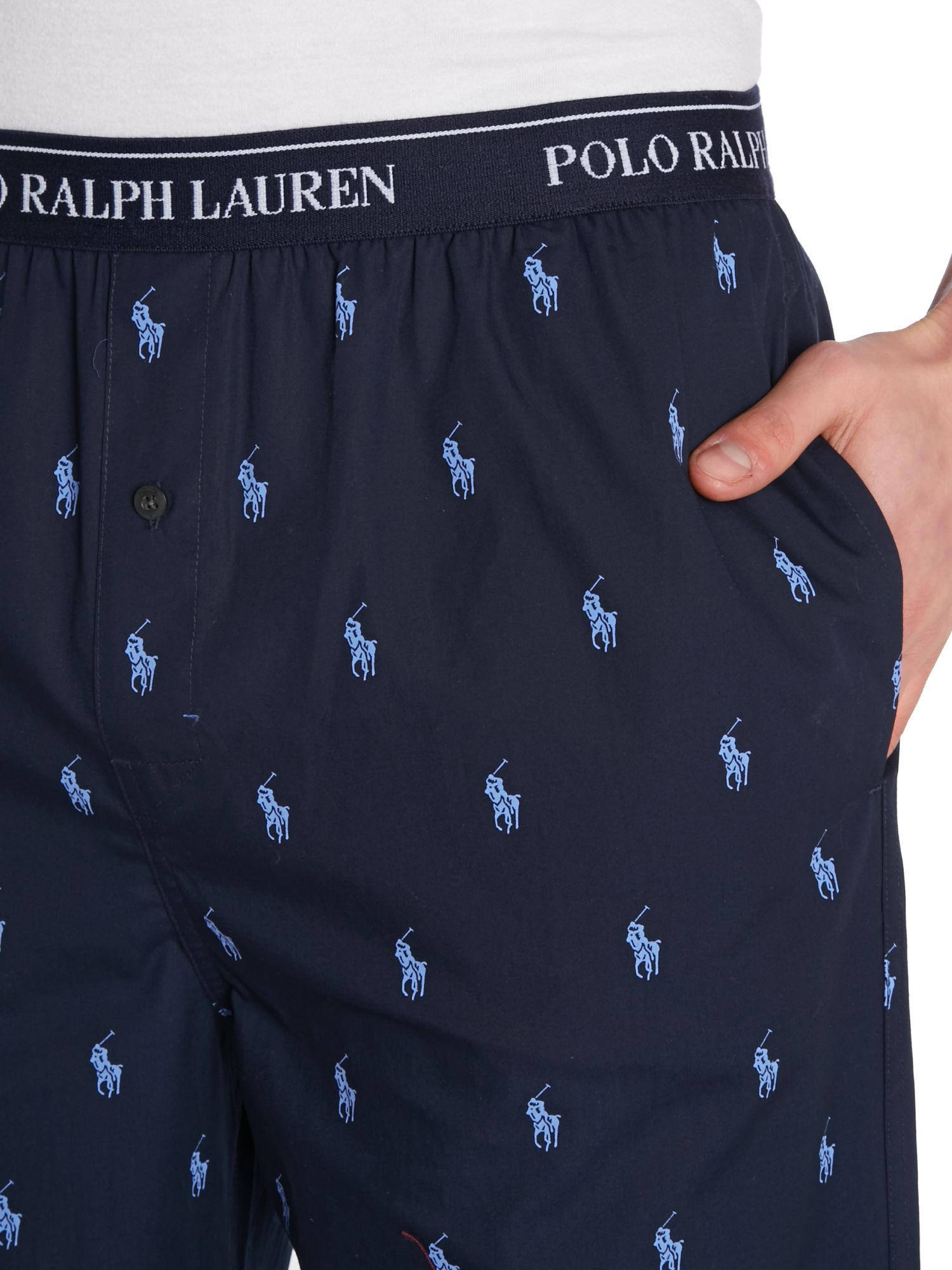Polo ralph lauren Printed Cotton Pyjama Trousers in Blue for Men | Lyst