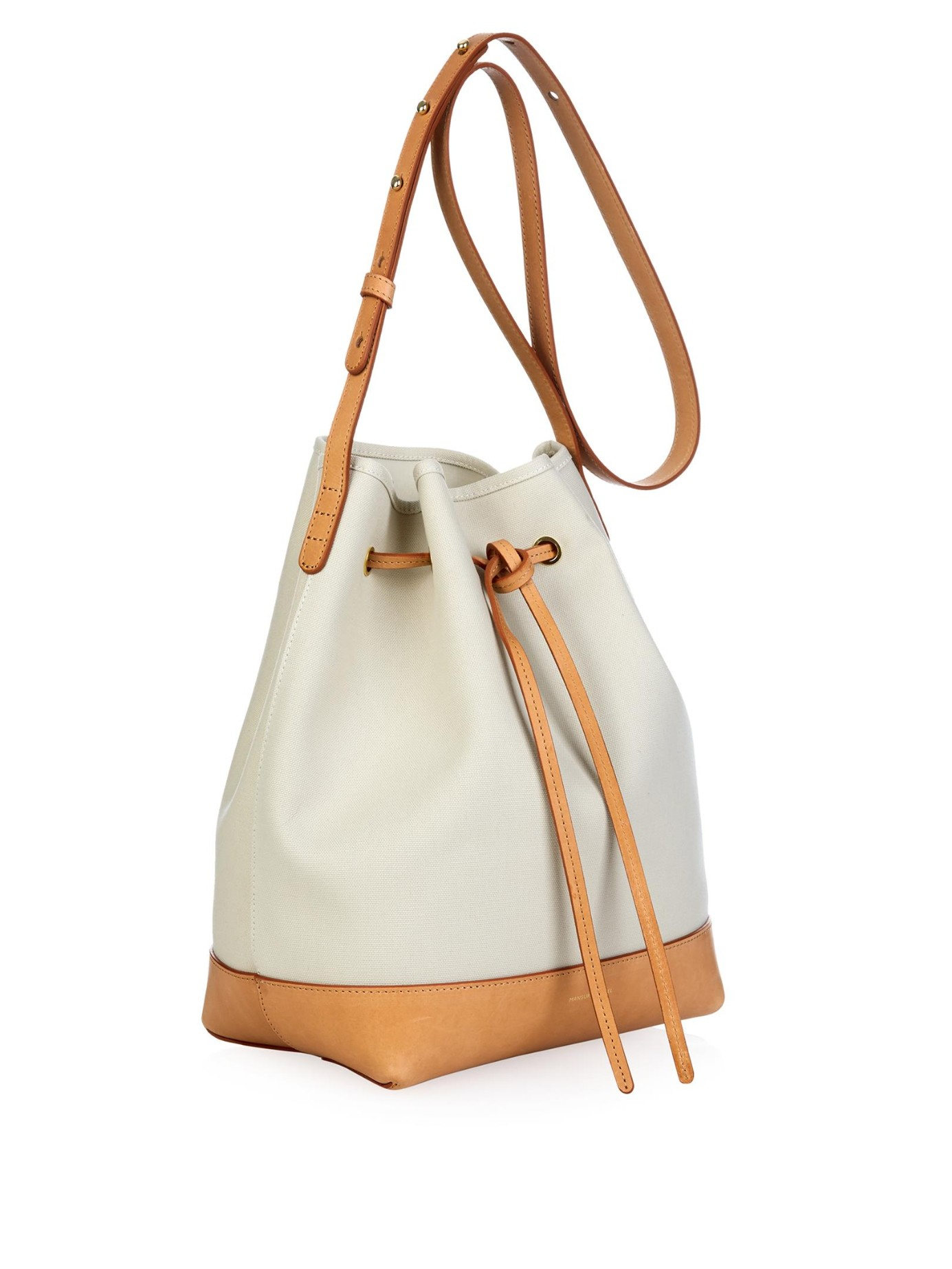 Lyst - Mansur Gavriel Large Canvas And Leather Bucket Bag in White