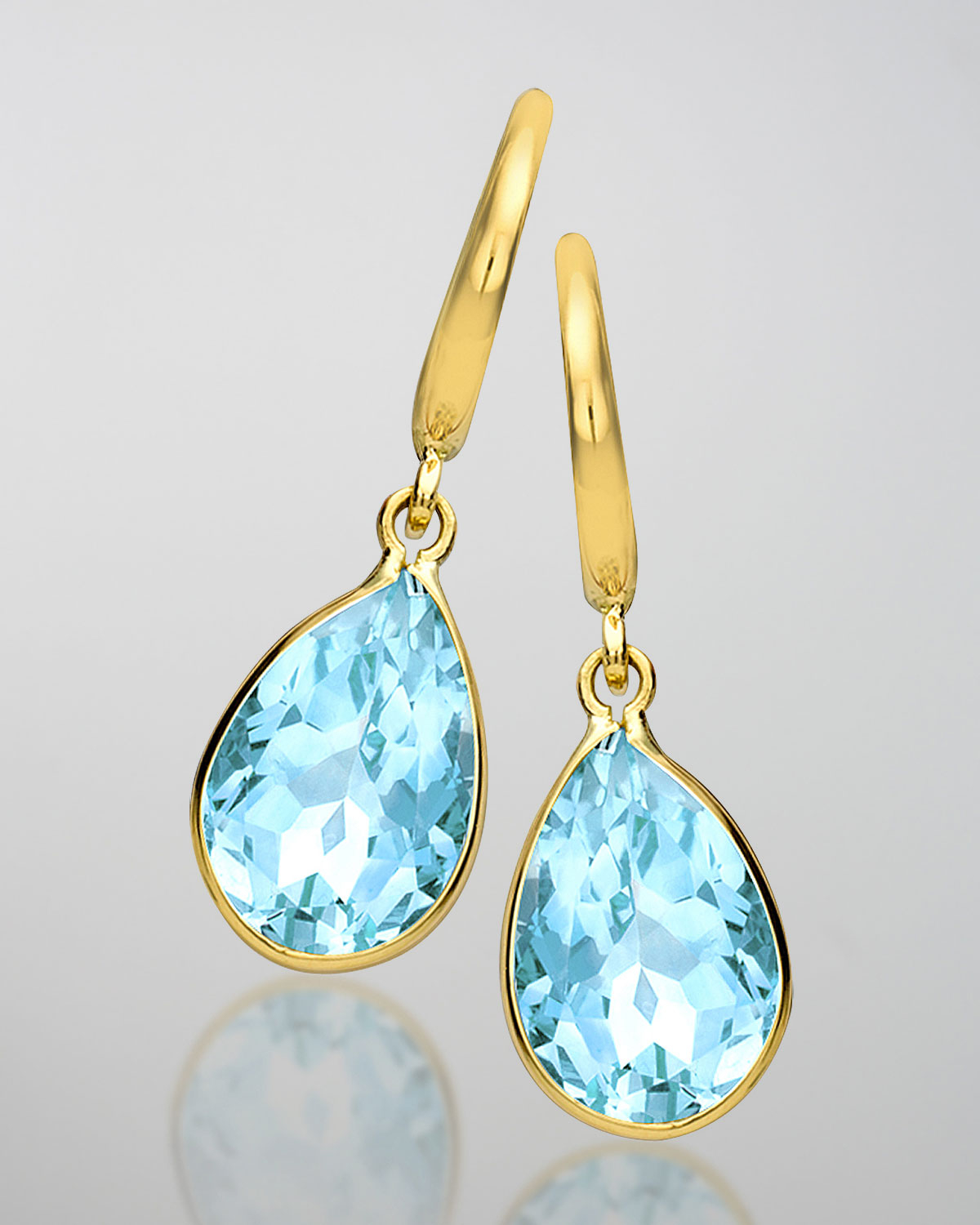 Lyst Kiki Mcdonough 18k Gold Eternal Blue Topaz Teardrop Earrings Gallery
