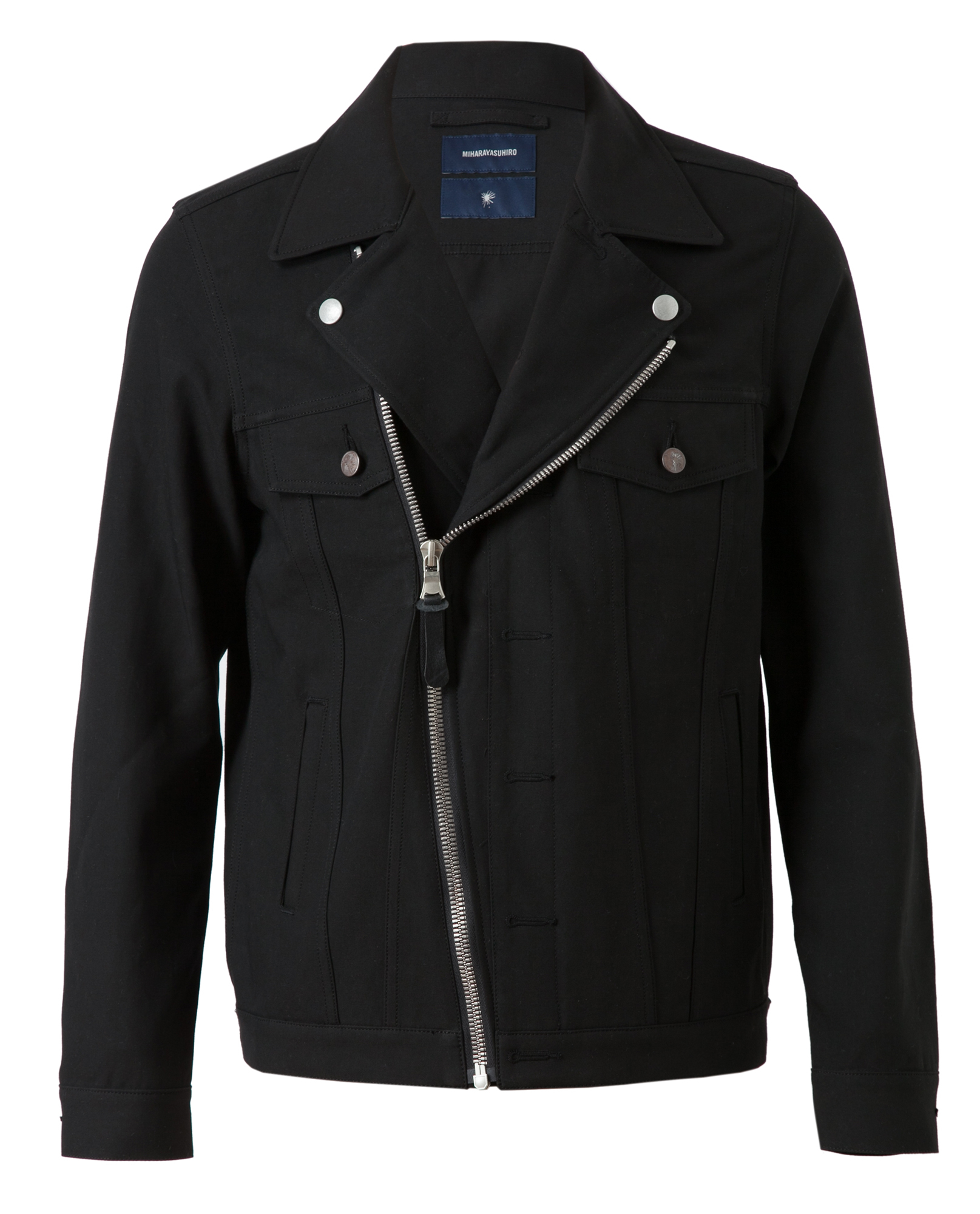 Lyst - Miharayasuhiro Structured Cotton Biker Jacket in Black for Men
