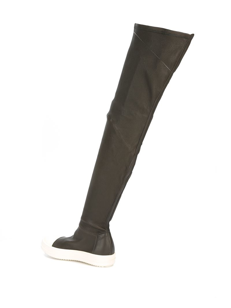 rick owens thigh high sneaker boots