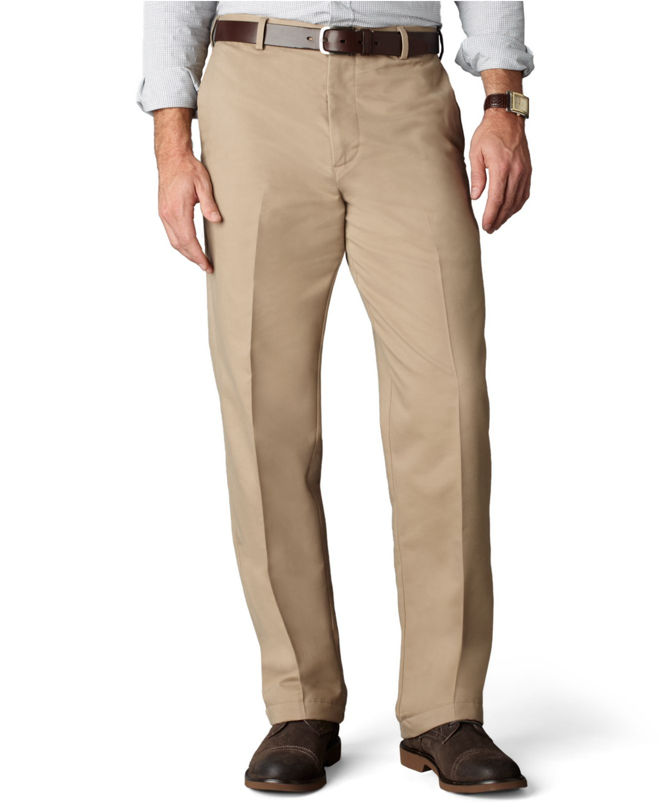 Lyst - Dockers D4 Relaxed Fit Comfort Khaki Flat Front Pants in Natural ...