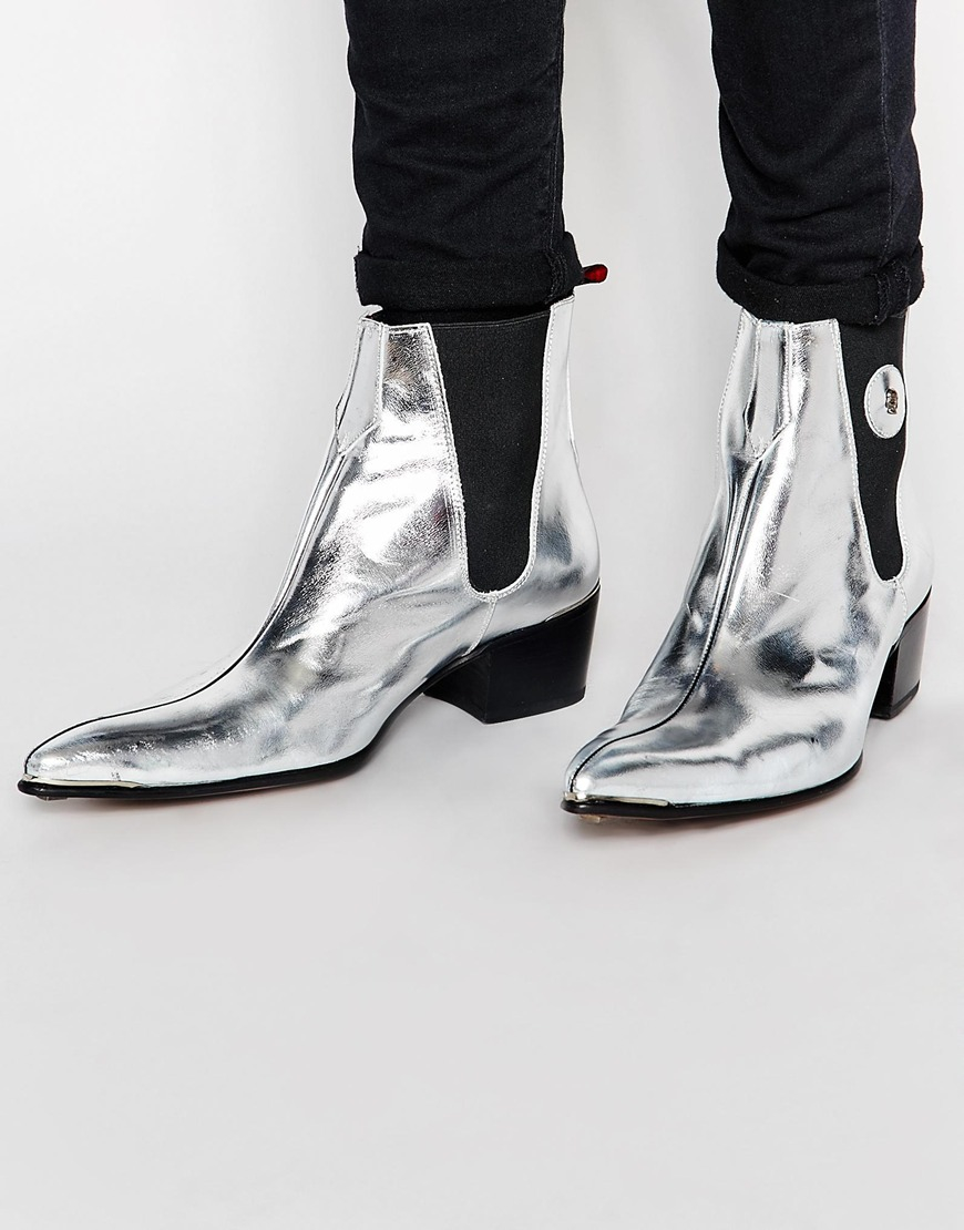 metallic chelsea boots