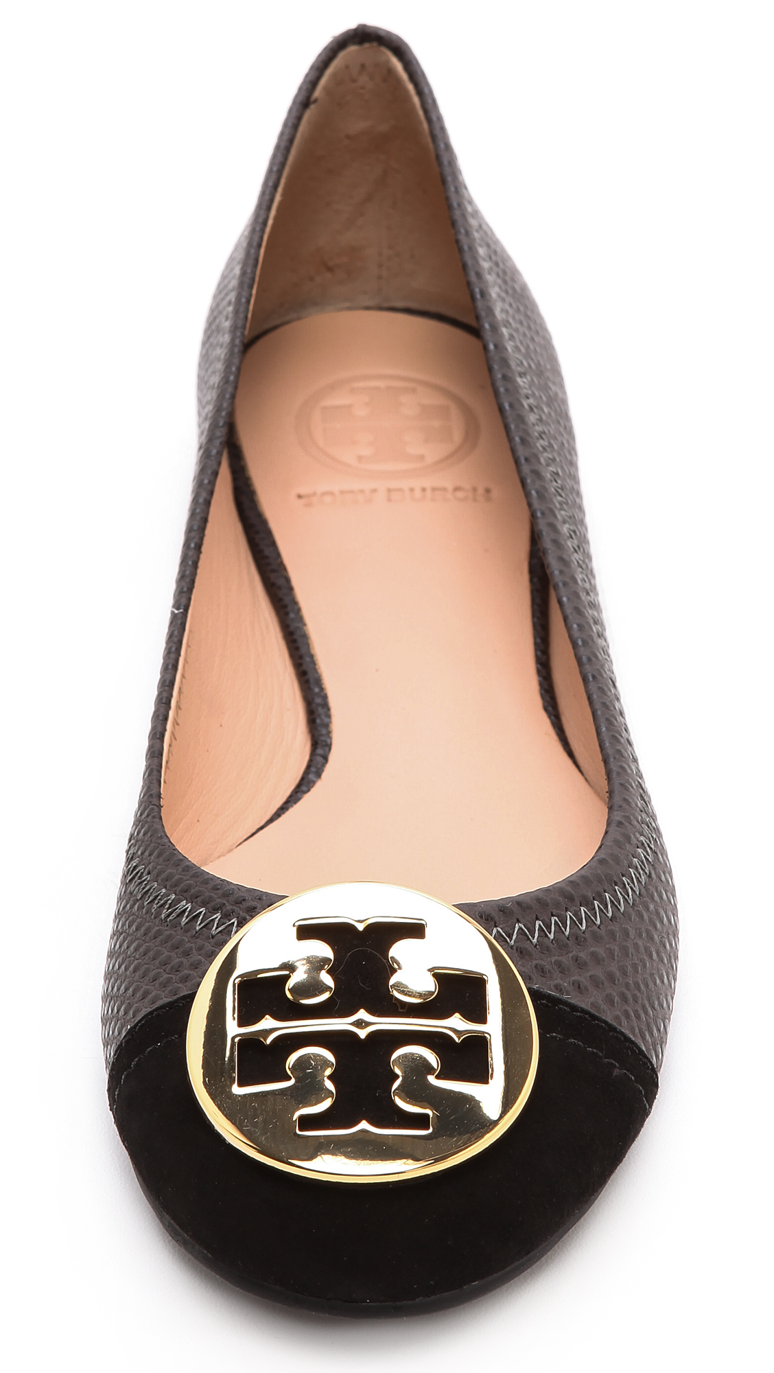 gold tory burch ballet flats