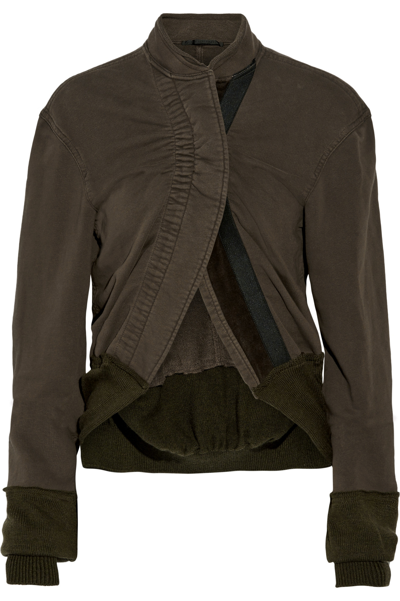 Haider Ackermann Paneled Cotton-jersey Jacket in Green