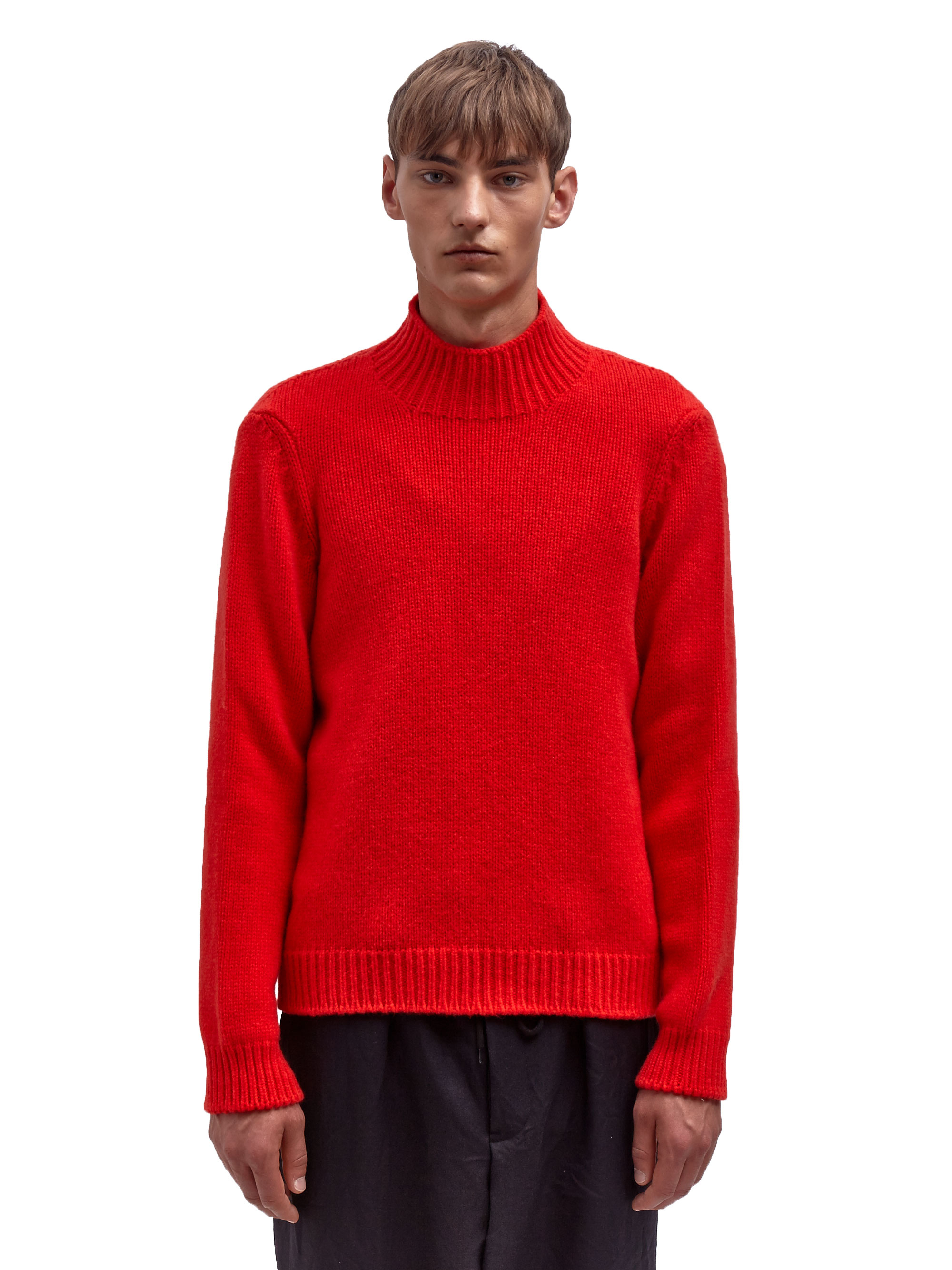 Marni Mens Light Wool Cashmere Long Sleeved Turtle Neck Sweater in Red ...