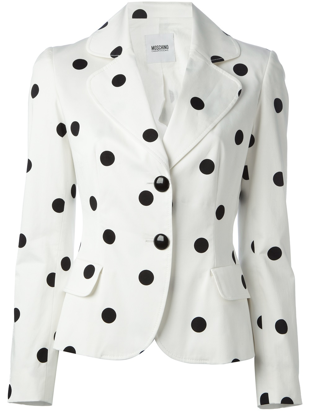 Lyst - Boutique Moschino Polka Dot Blazer in White