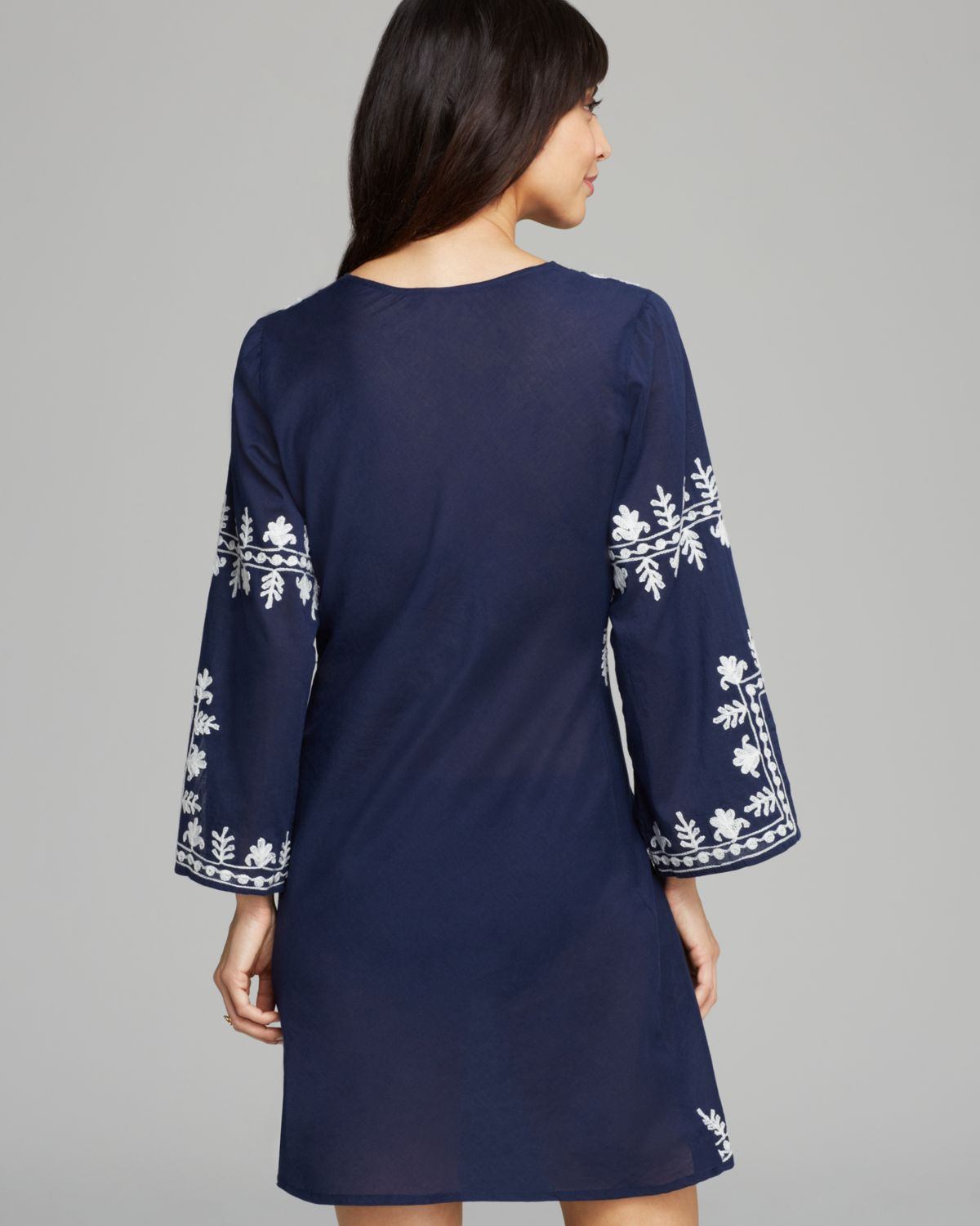 Lyst Debbie Katz Soraya Embroidered Cotton Tunic Swim Cover Up in White