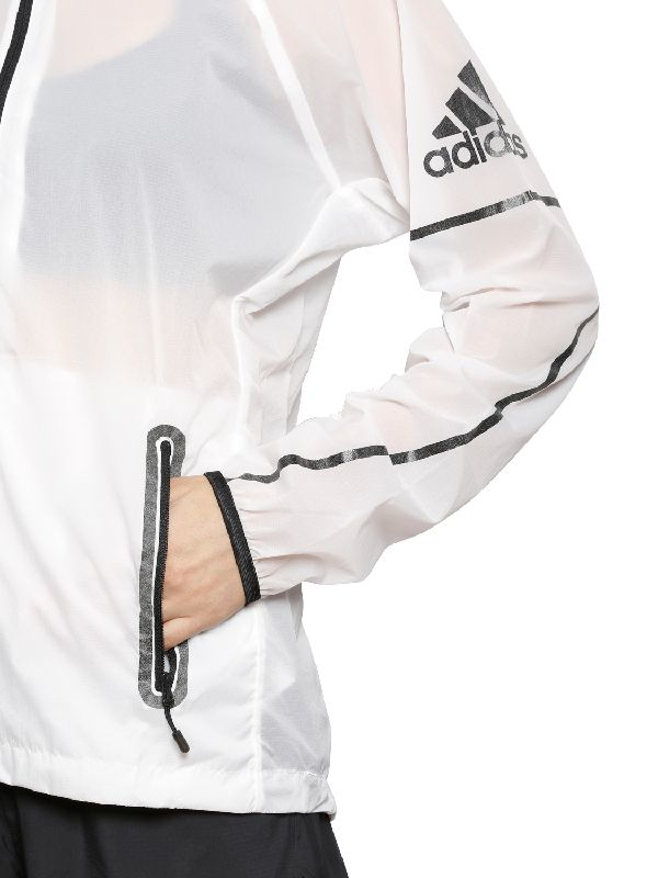 adidas white and black windbreaker