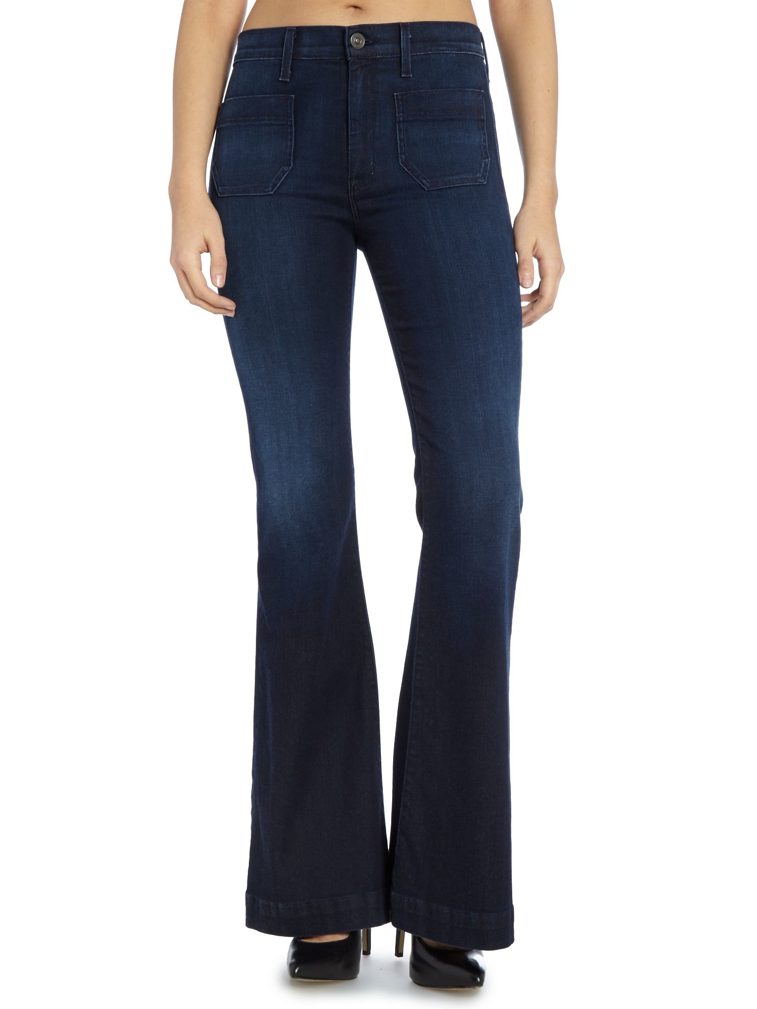 Hudson jeans Taylor High Waist Flare Jean In Rogue Waves in Blue | Lyst