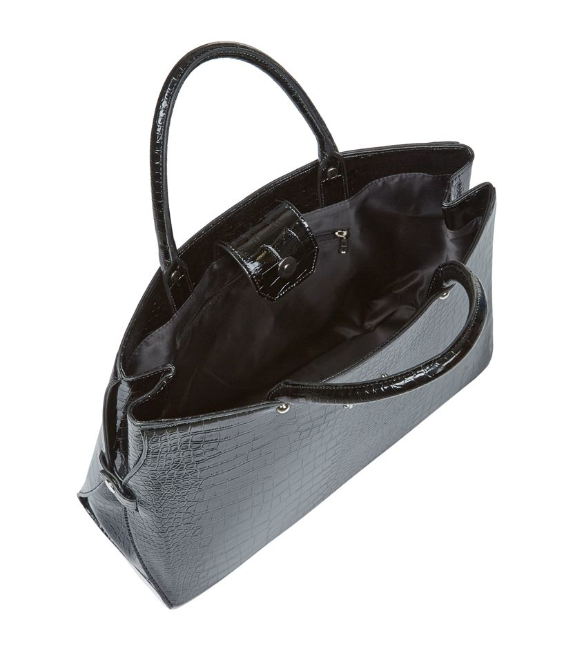 Harrods Argyle Croc Tote Bag in Black | Lyst