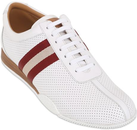 Bally Frenz Perforated Leather Sneakers in White for Men | Lyst
