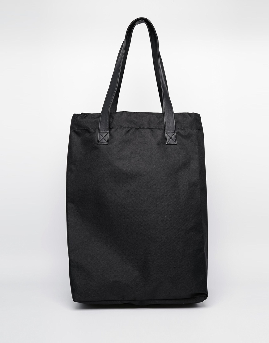 Lyst - Monki Cotton Canvas Large Shoulder Bag in Black
