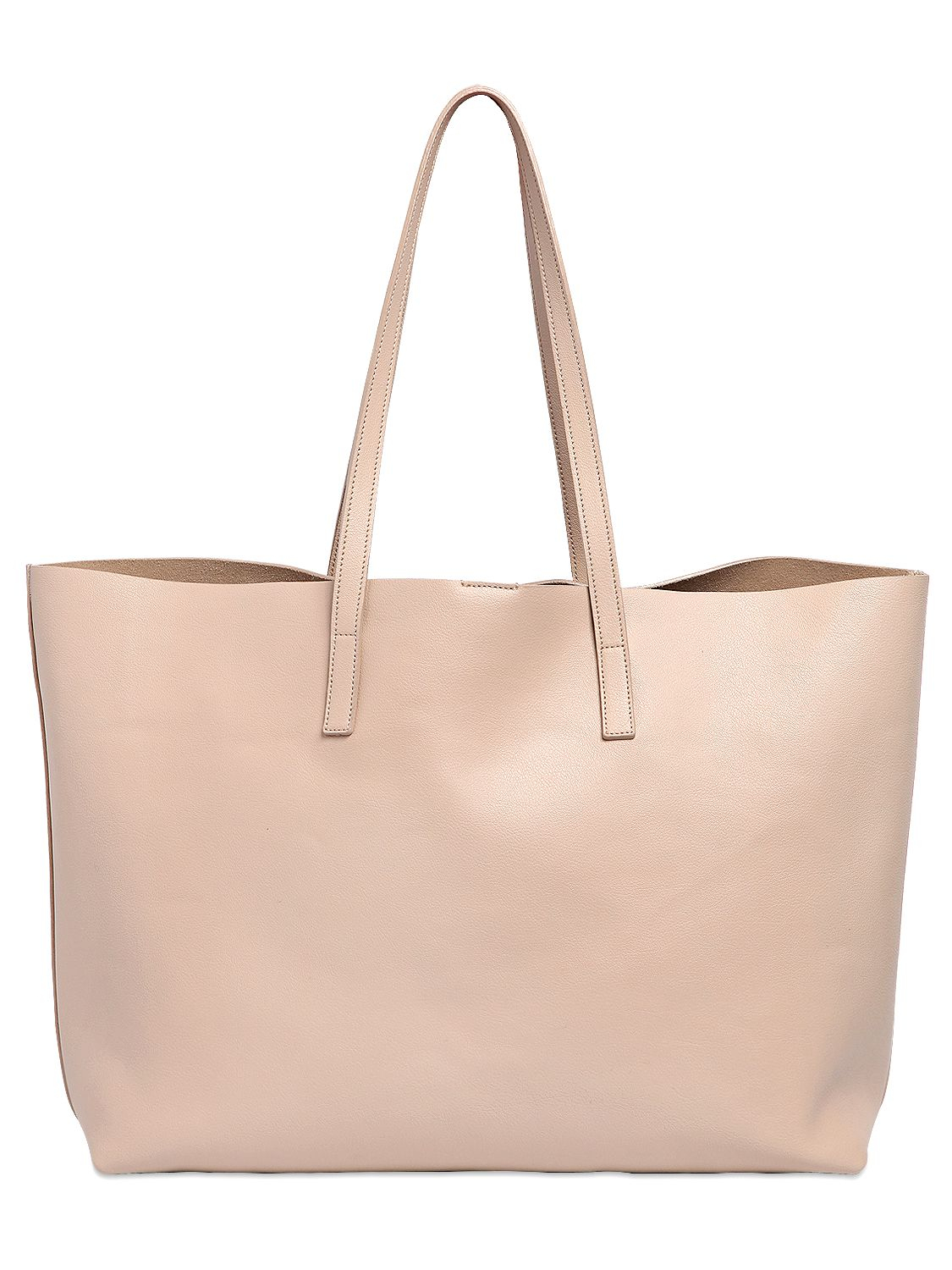 Lyst Saint Laurent Soft Leather Tote Bag in Natural