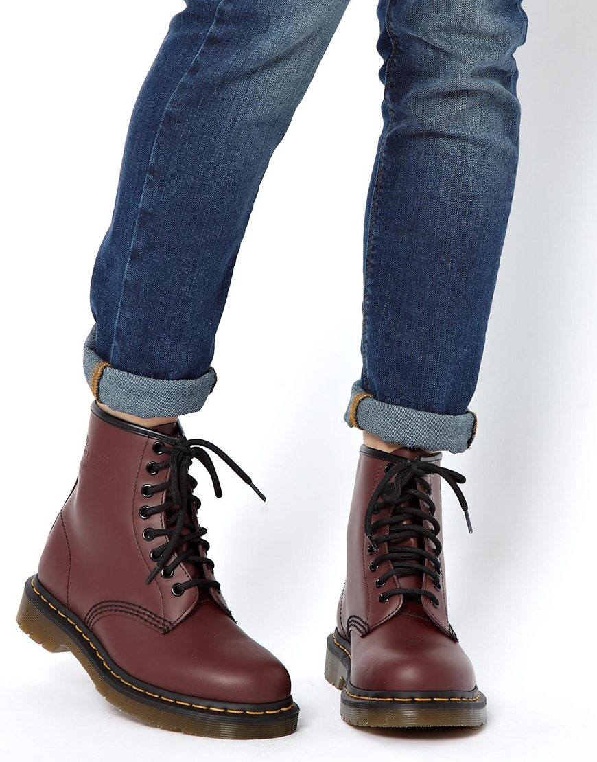 Dr. martens Modern Classics Cherry Red Smooth 1460 8-eye Boots in Red ...