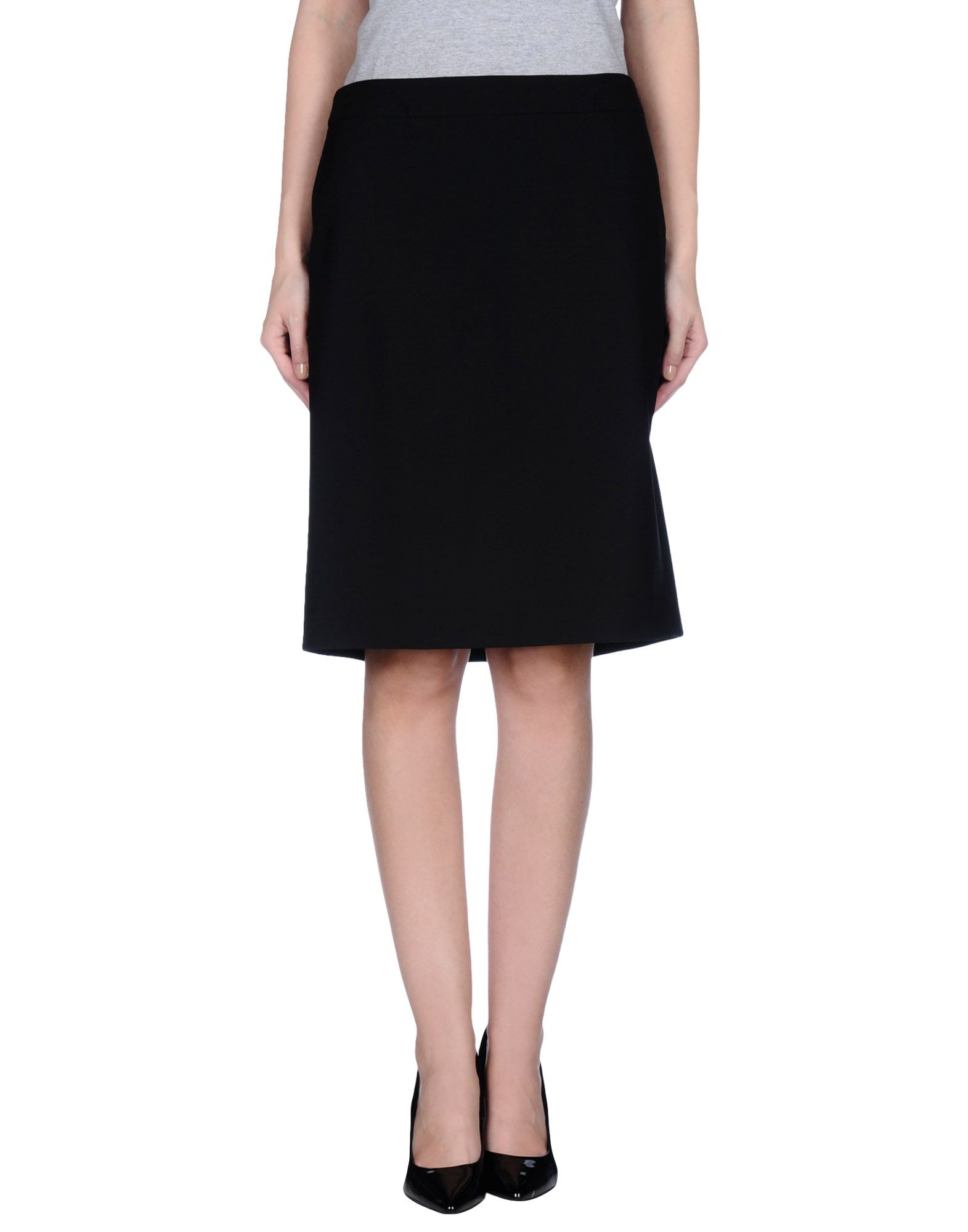 Lyst - Theory Knee Length Skirt in Black