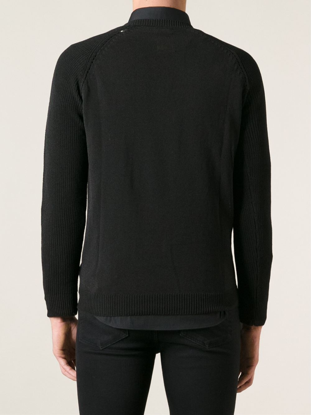 Lyst - DIESEL Sheer Woven Sweater in Black for Men