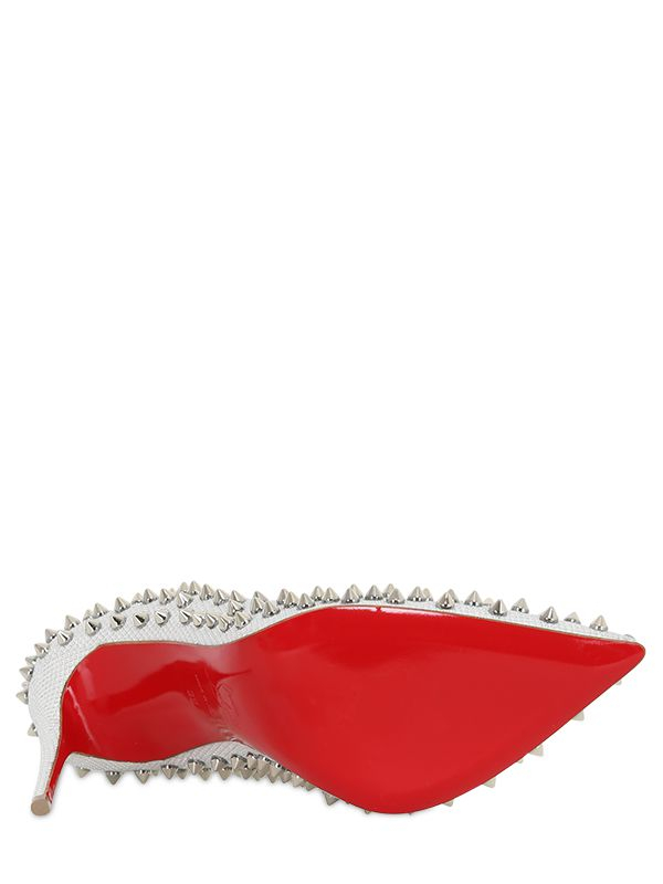 Christian louboutin 100Mm Follies Spikes Glittered Pumps in White ...