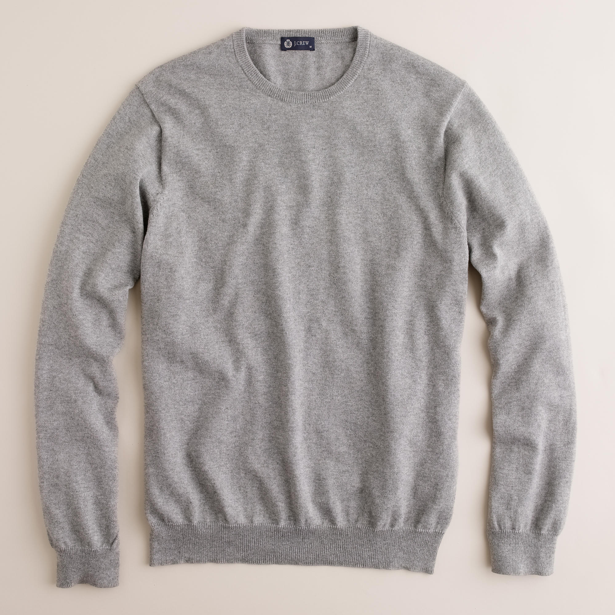 J.crew Cotton-cashmere Crewneck Sweater in Gray for Men (hthr grey) | Lyst