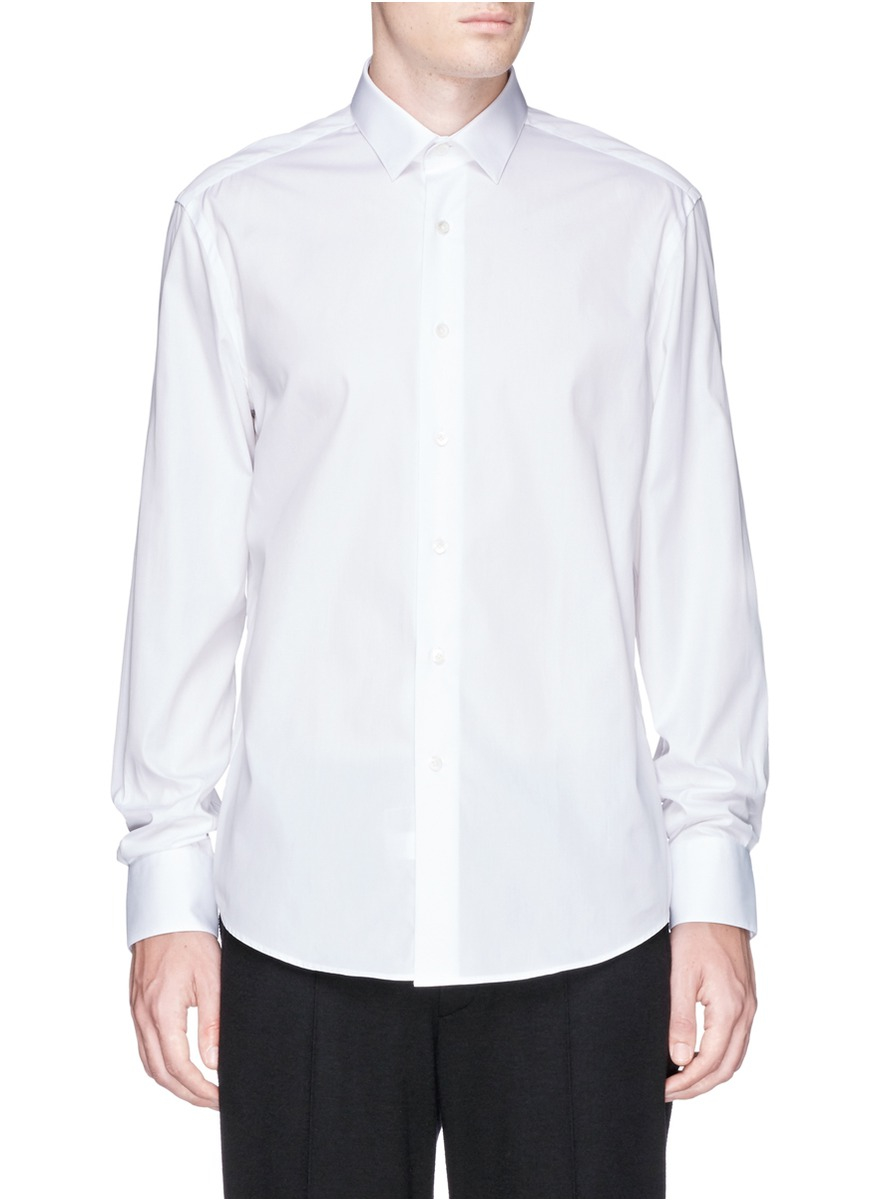 french cut white shirt