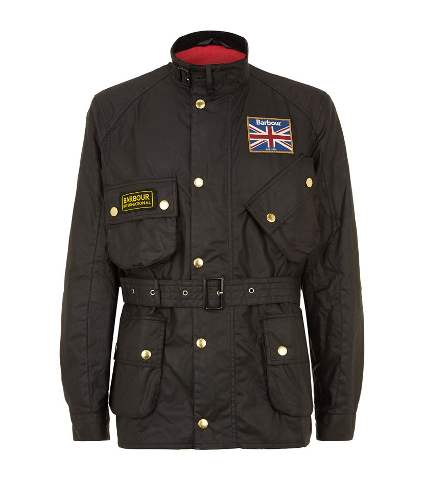 Barbour Union Jack Waxed Jacket in Black for Men | Lyst