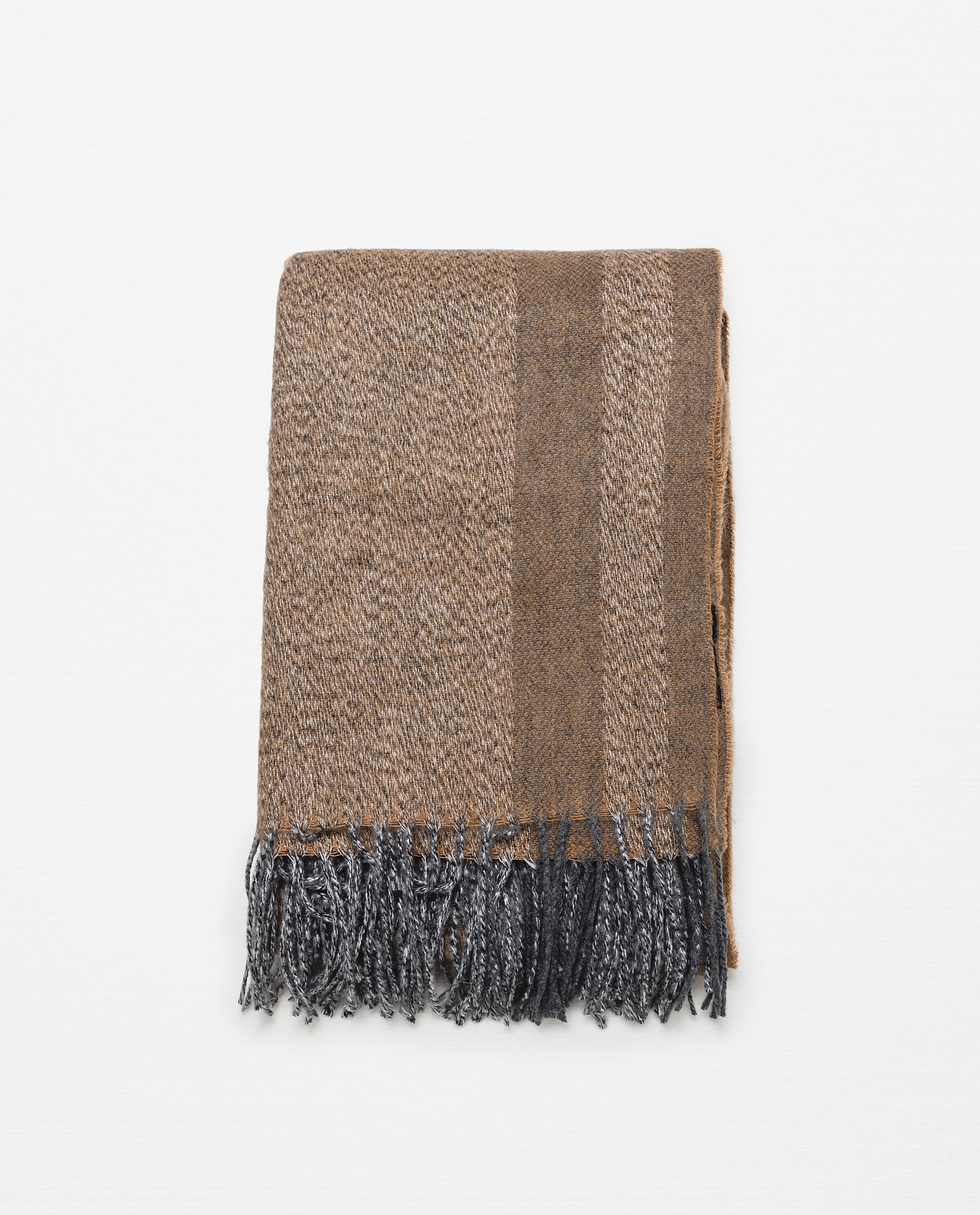 Zara Combined Fabric Scarf in Brown for Men (Tan) | Lyst