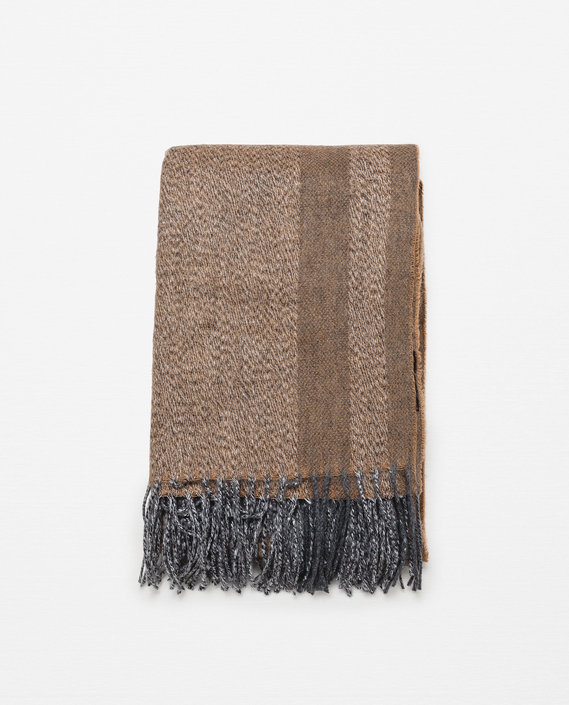 Zara Combined Fabric Scarf in Brown for Men (Tan) Lyst