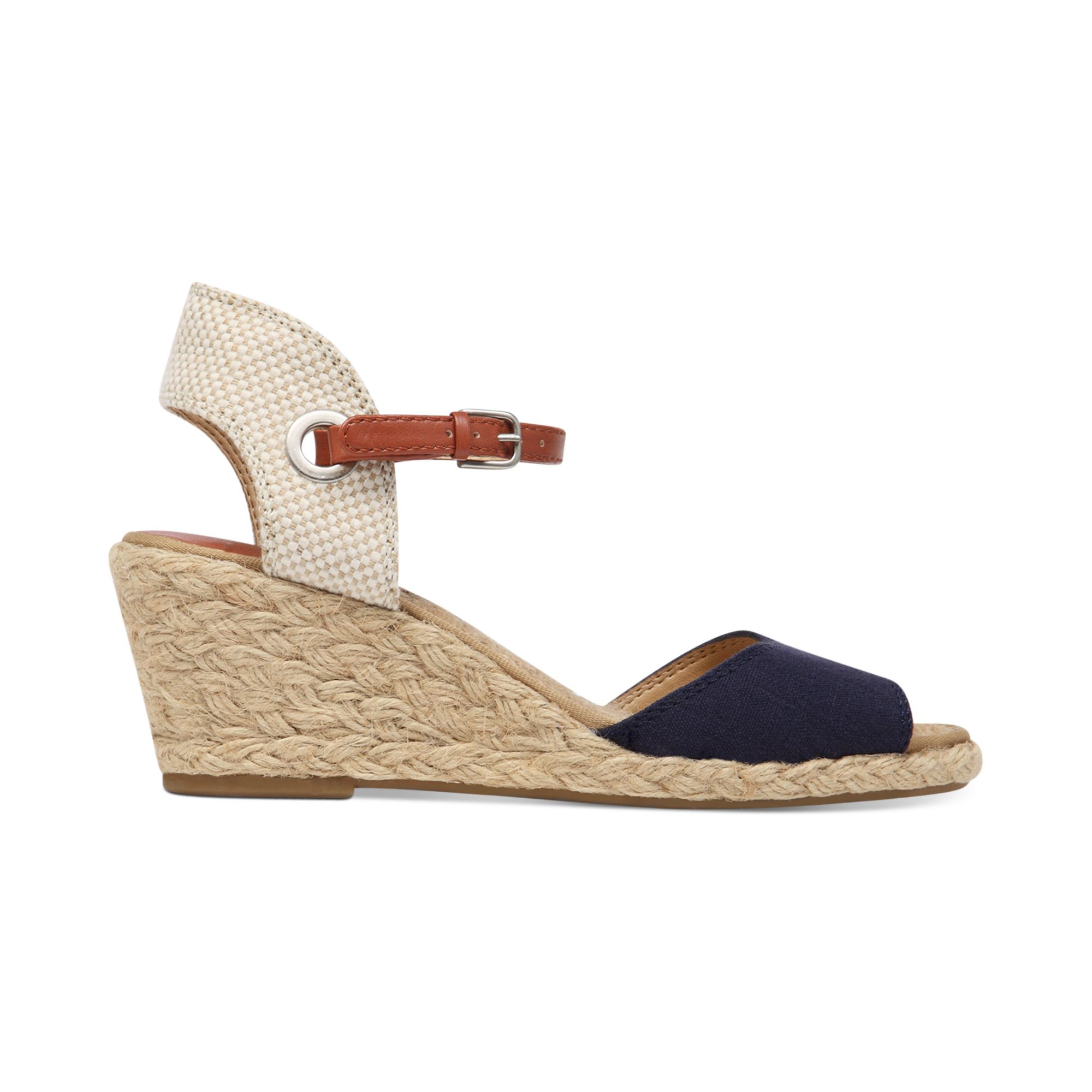 Lucky brand Womens Kyndra Demi Wedge Sandals in Blue | Lyst