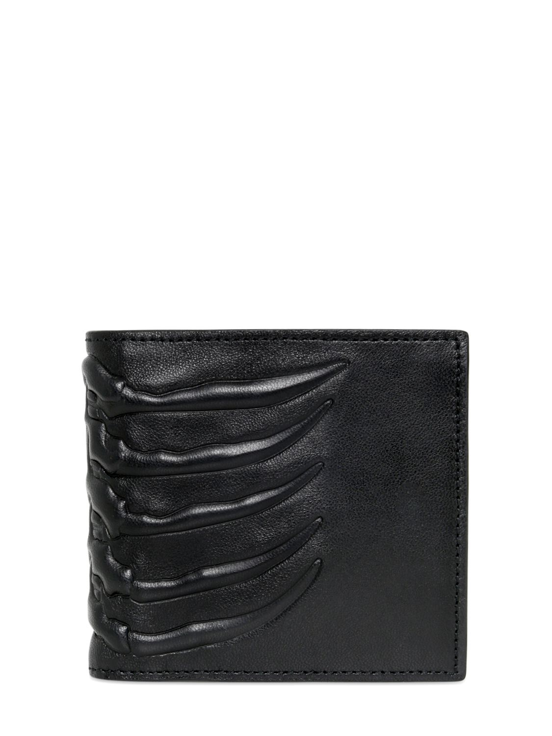 Lyst - Alexander Mcqueen Rib Cage Coin Pocket Leather Wallet in Black ...