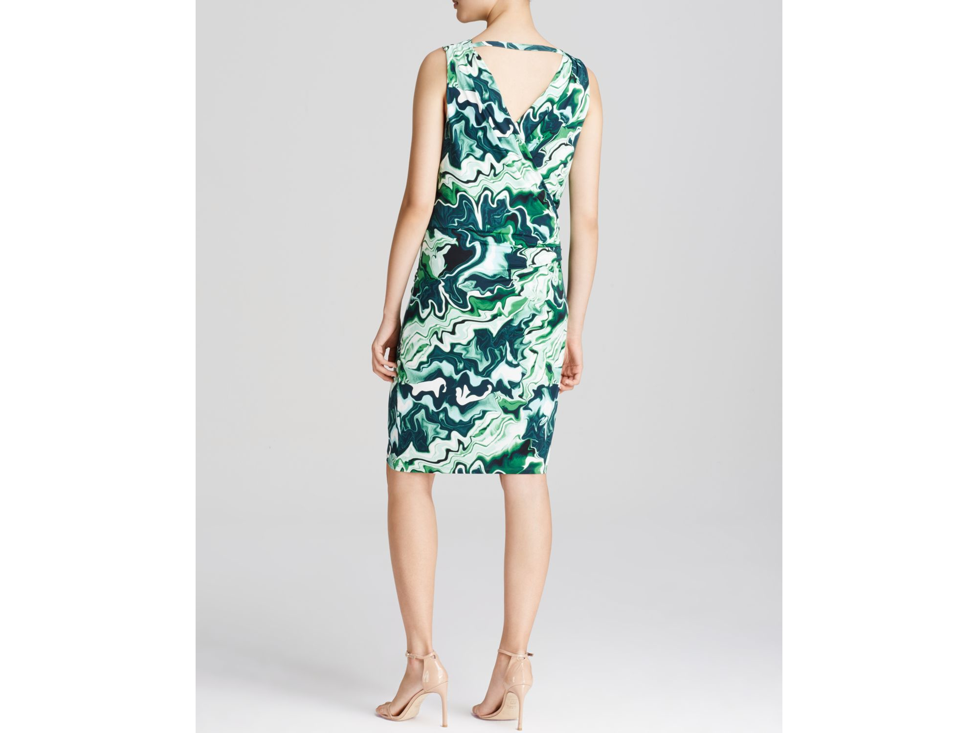 Lyst - Dkny Sleek Ruched Dress in Green