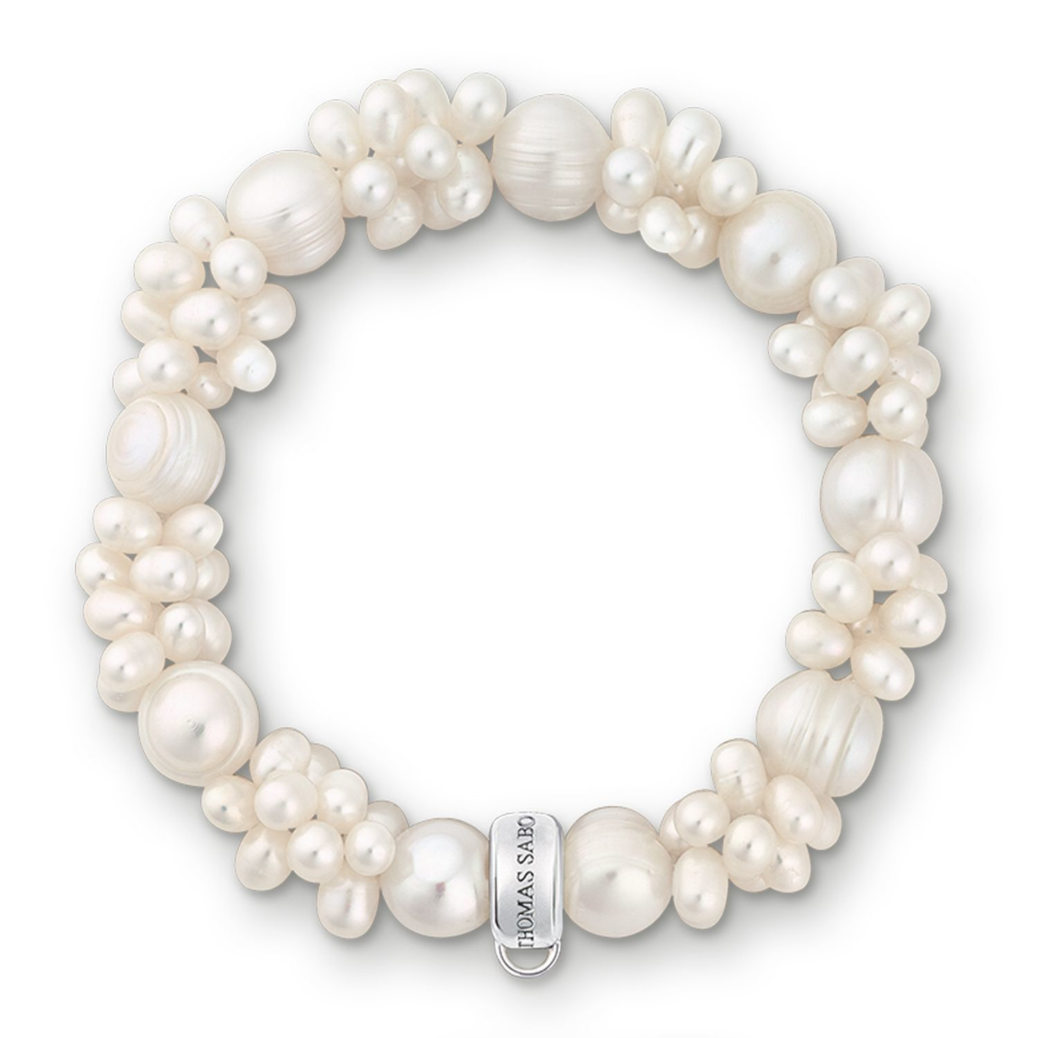 Thomas sabo Charm Club White Pearl Bracelet in White | Lyst