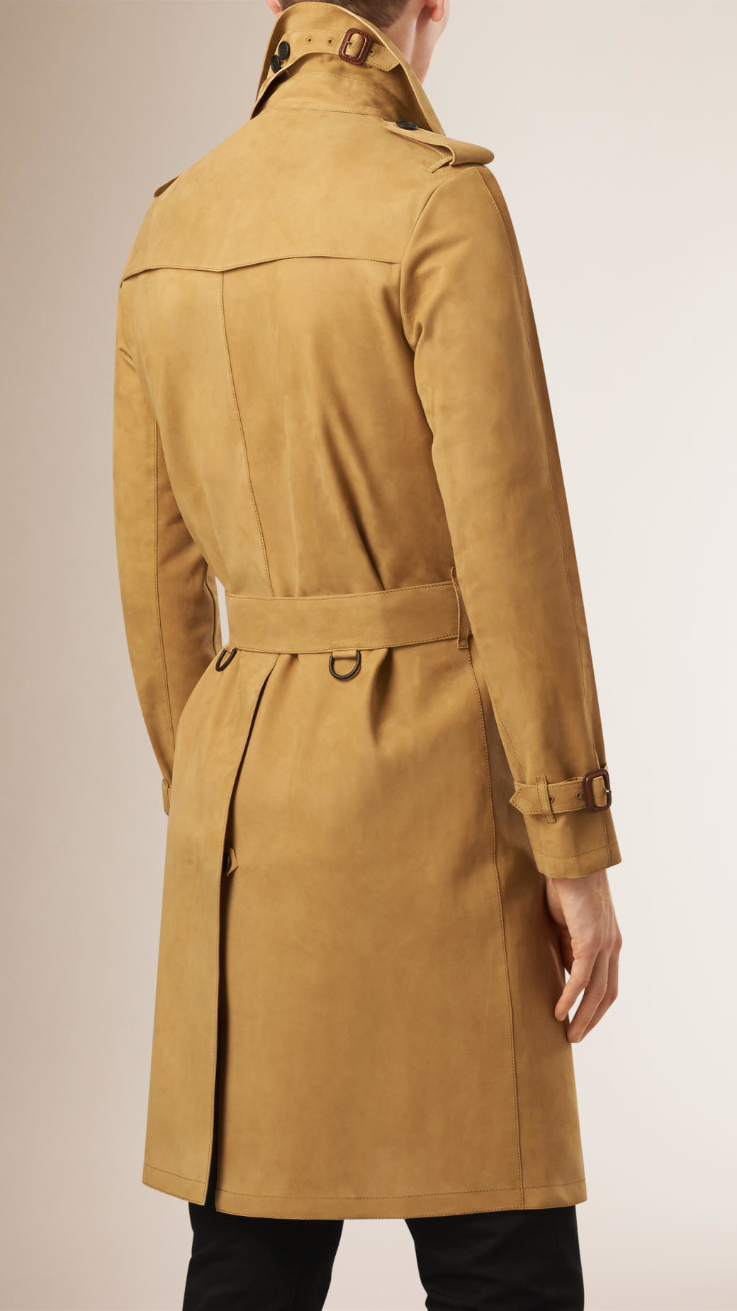 Lyst - Burberry Suede Trench Coat in Brown for Men