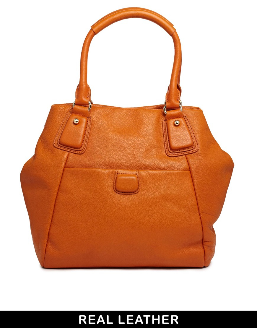 French Connection Soft Touch Leather Tote Bag in Brown (Tan) | Lyst