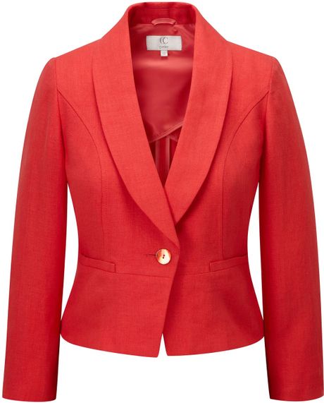 Cc Petite Linen Jacket in Red (Papaya) | Lyst