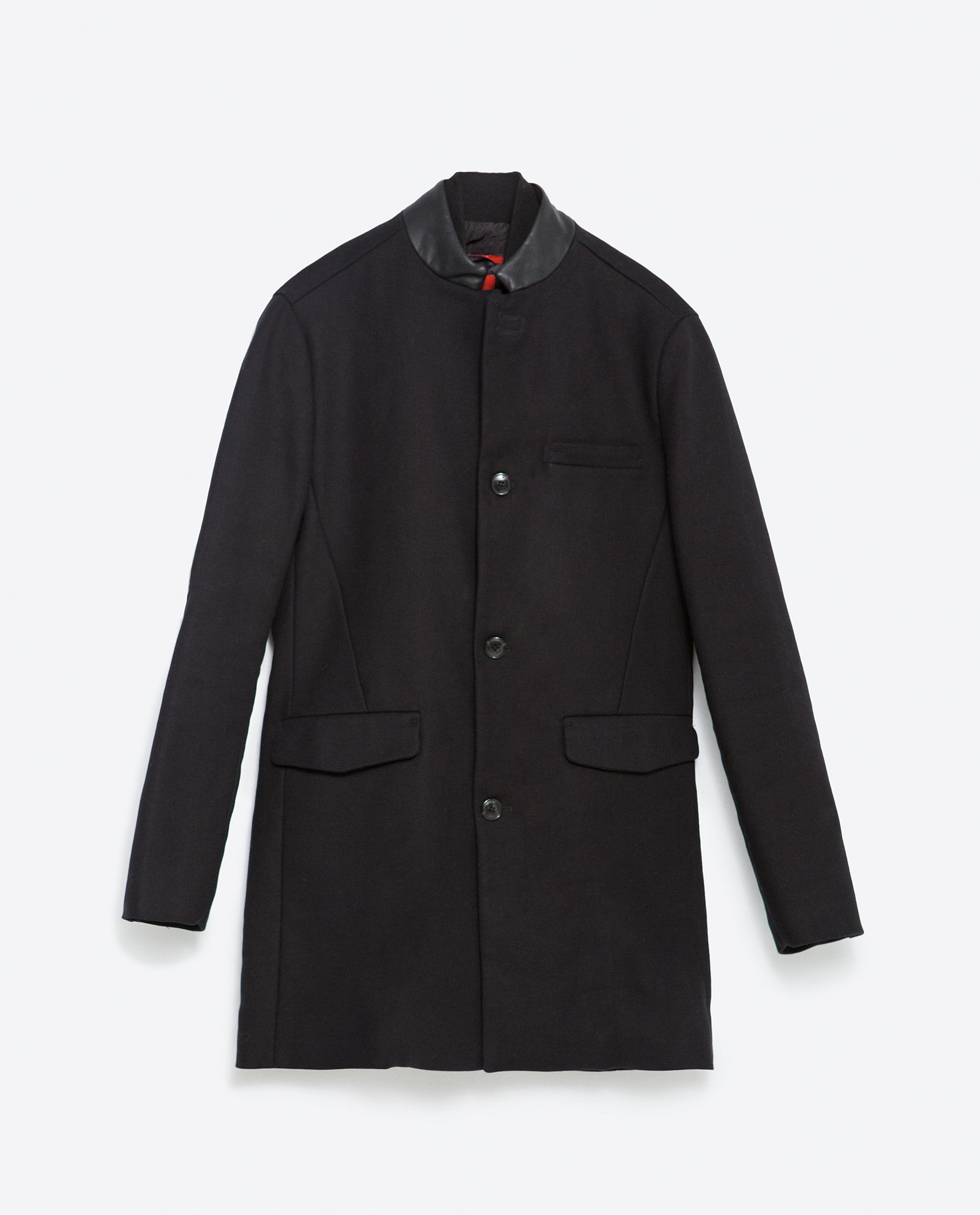 Zara Long Coat in Black for Men | Lyst