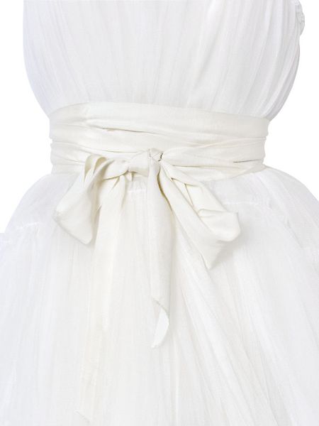 Lanvin Silk Tulle Dress in White | Lyst