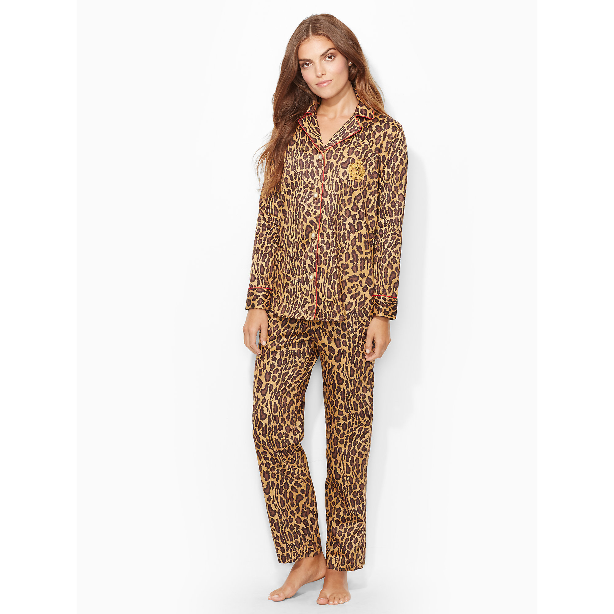 Lauren by ralph lauren Leopard-Print Pajama Set | Lyst