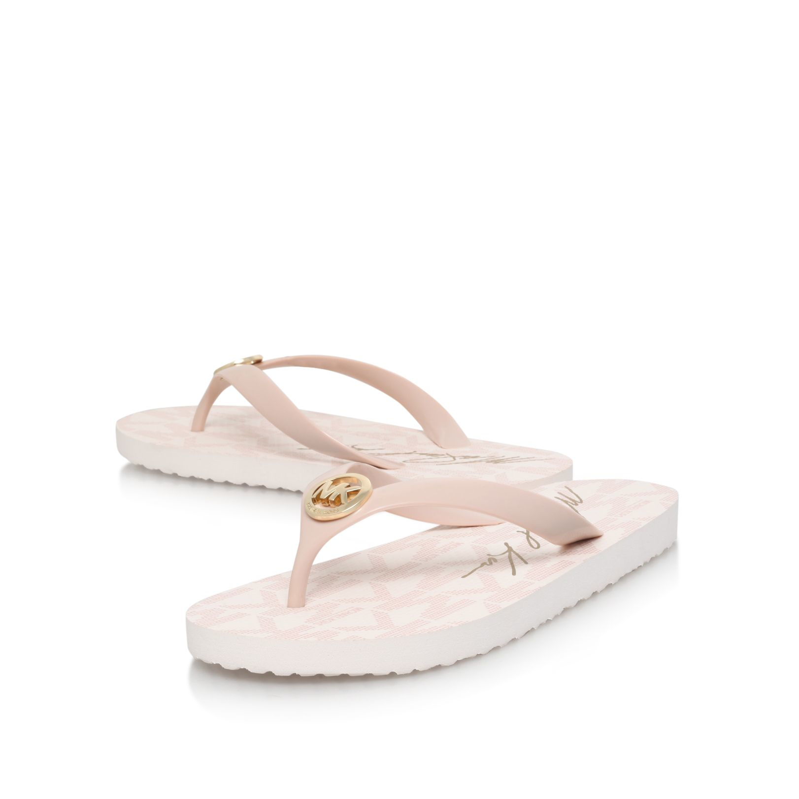 Michael Kors Sandals Flip Flops Pink Gold logo EU39 US8 | eBay