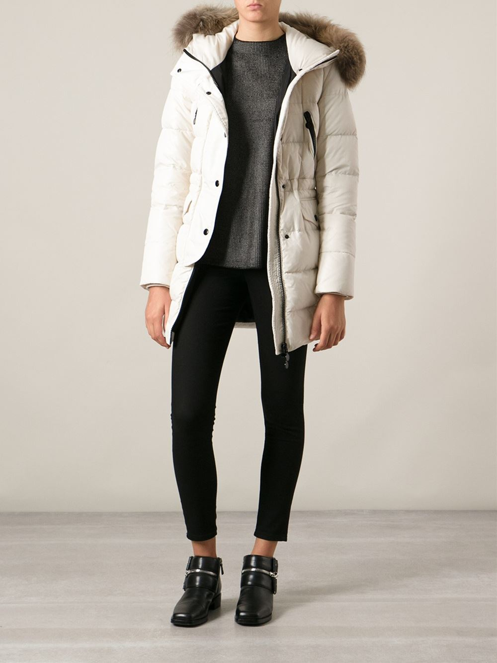 Lyst - Moncler Fragon Padded Coat in White