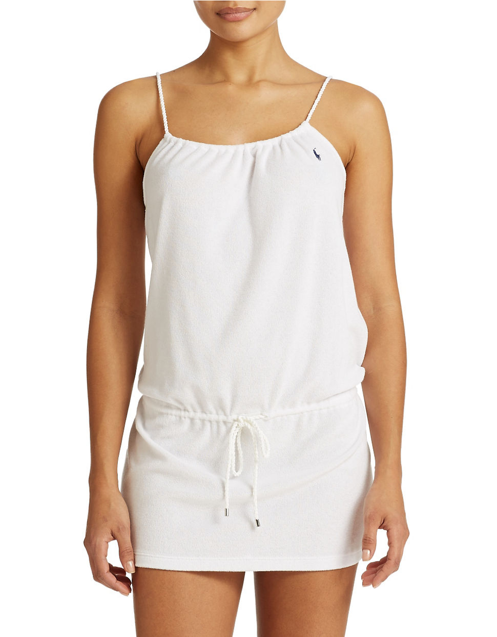 Polo Ralph Lauren Rope Tie Terry Dress in Beige (WHITE) Lyst