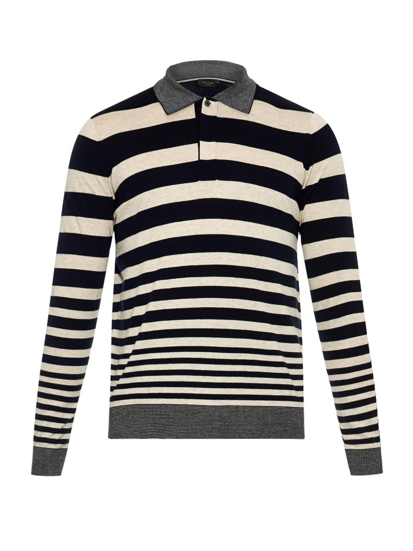 Paul smith Striped Wool-Blend Polo Shirt in Blue for Men (NAVY WHITE ...