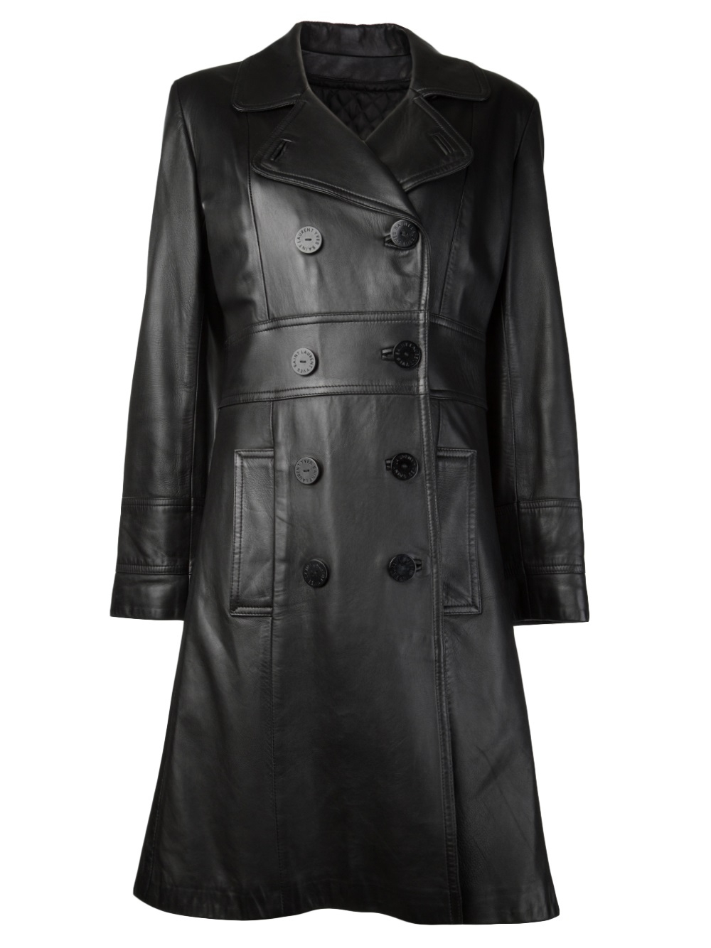 Yves Saint Laurent Vintage Trench Coat in Black | Lyst