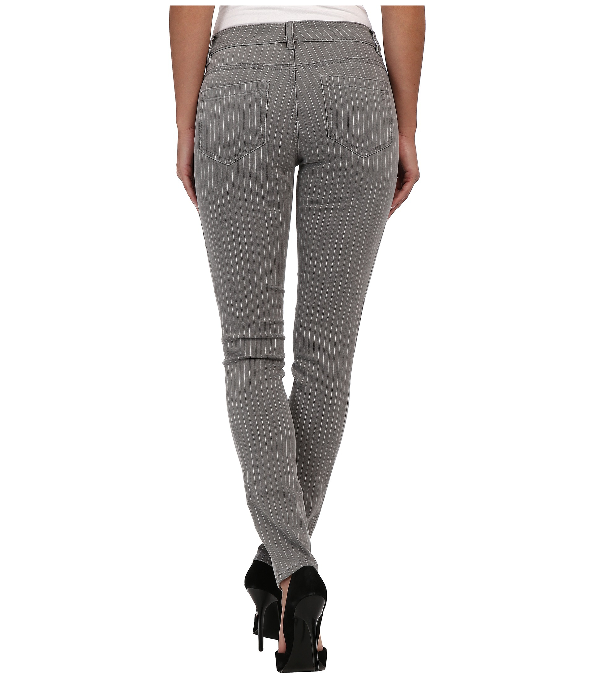 pinstripe skinny jeans womens