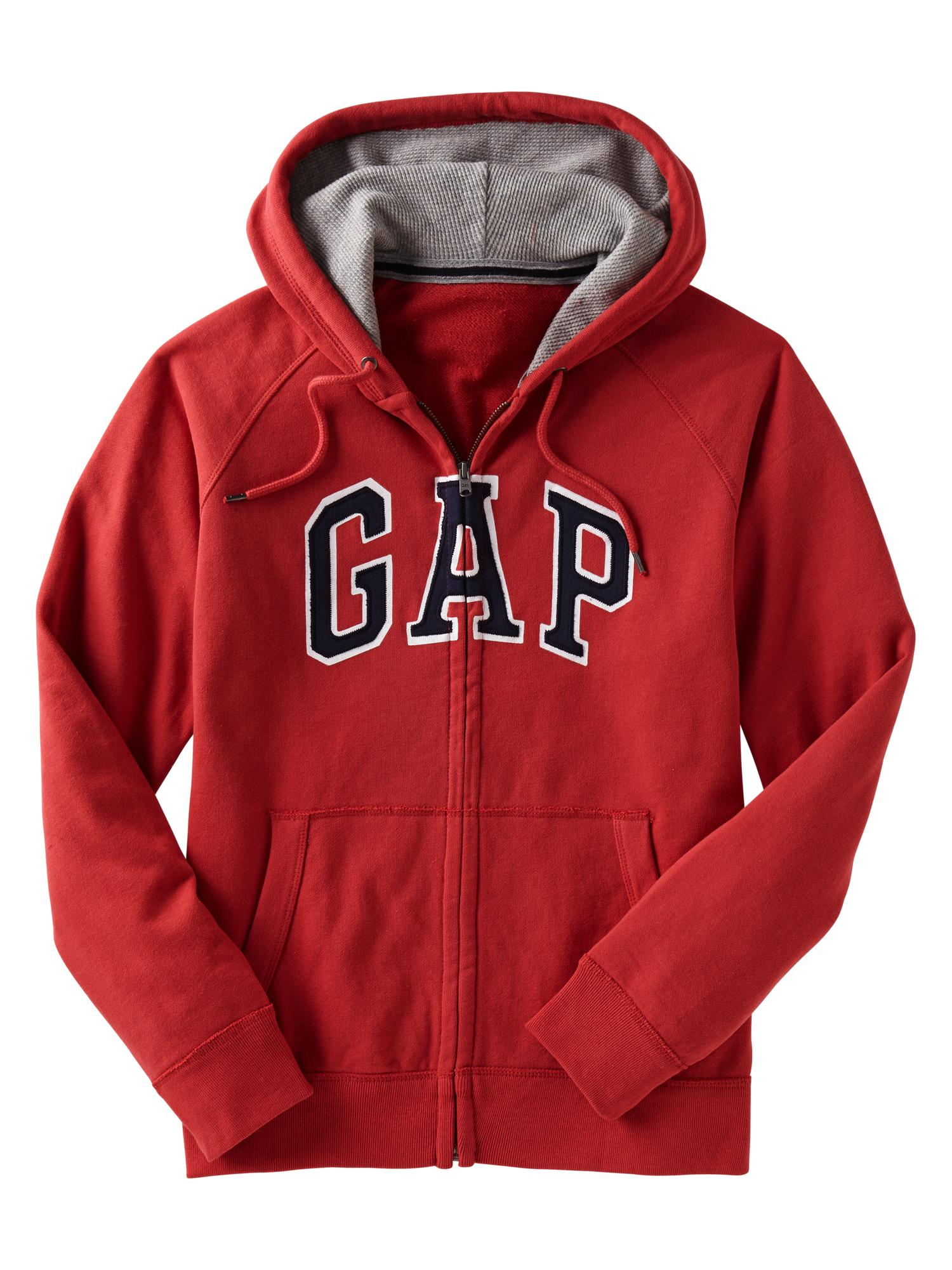 Gap Arch Logo Raglan Zip Hoodie in Red for Men (faded red) | Lyst