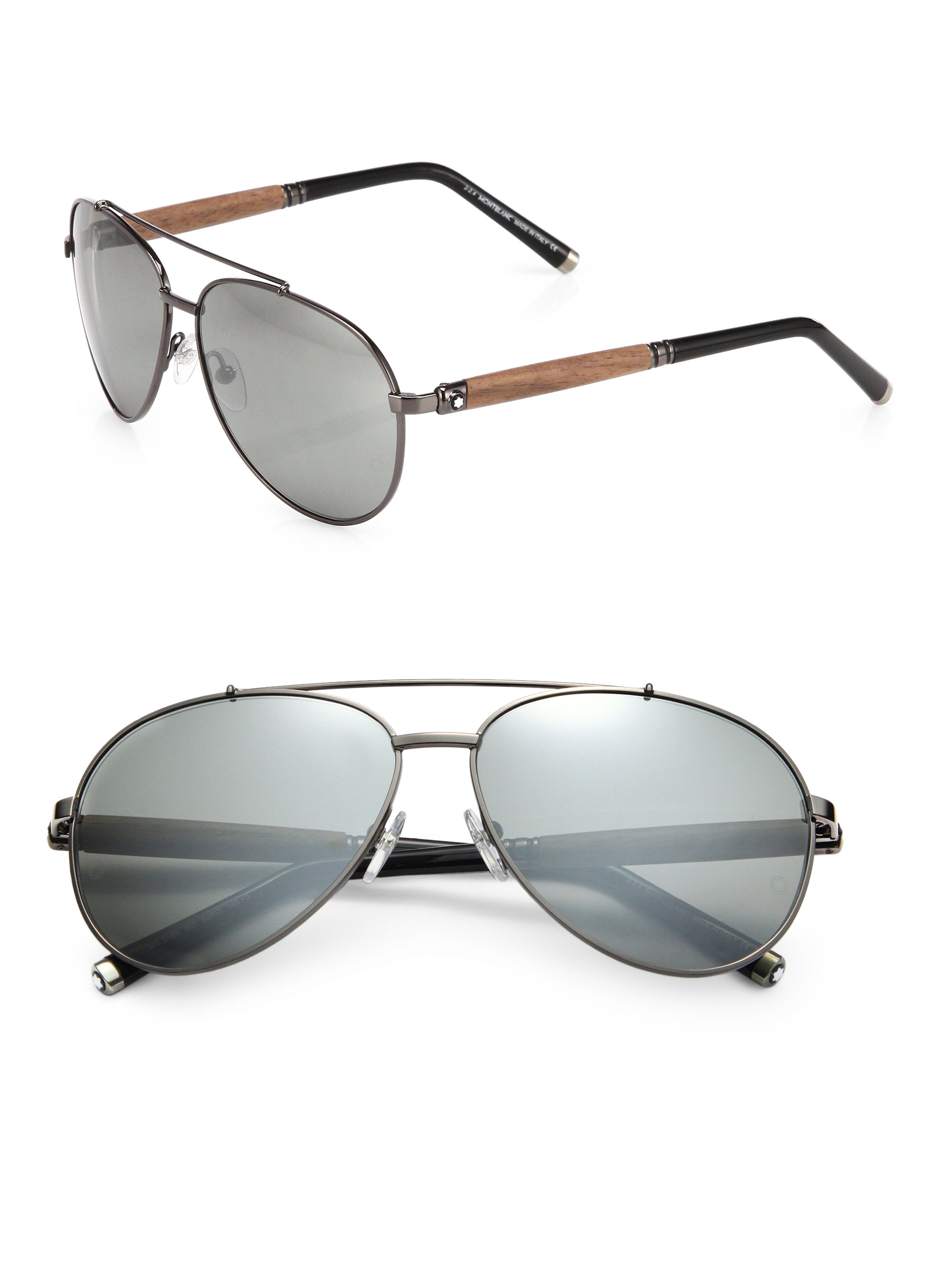 Lyst - Montblanc 60mm Metal Aviator Sunglasses in Metallic for Men