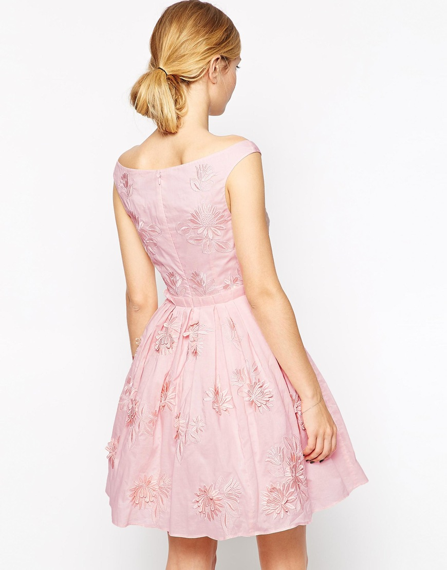 Lyst Asos Prom Dress With Floral Embroidery In Pink 3411